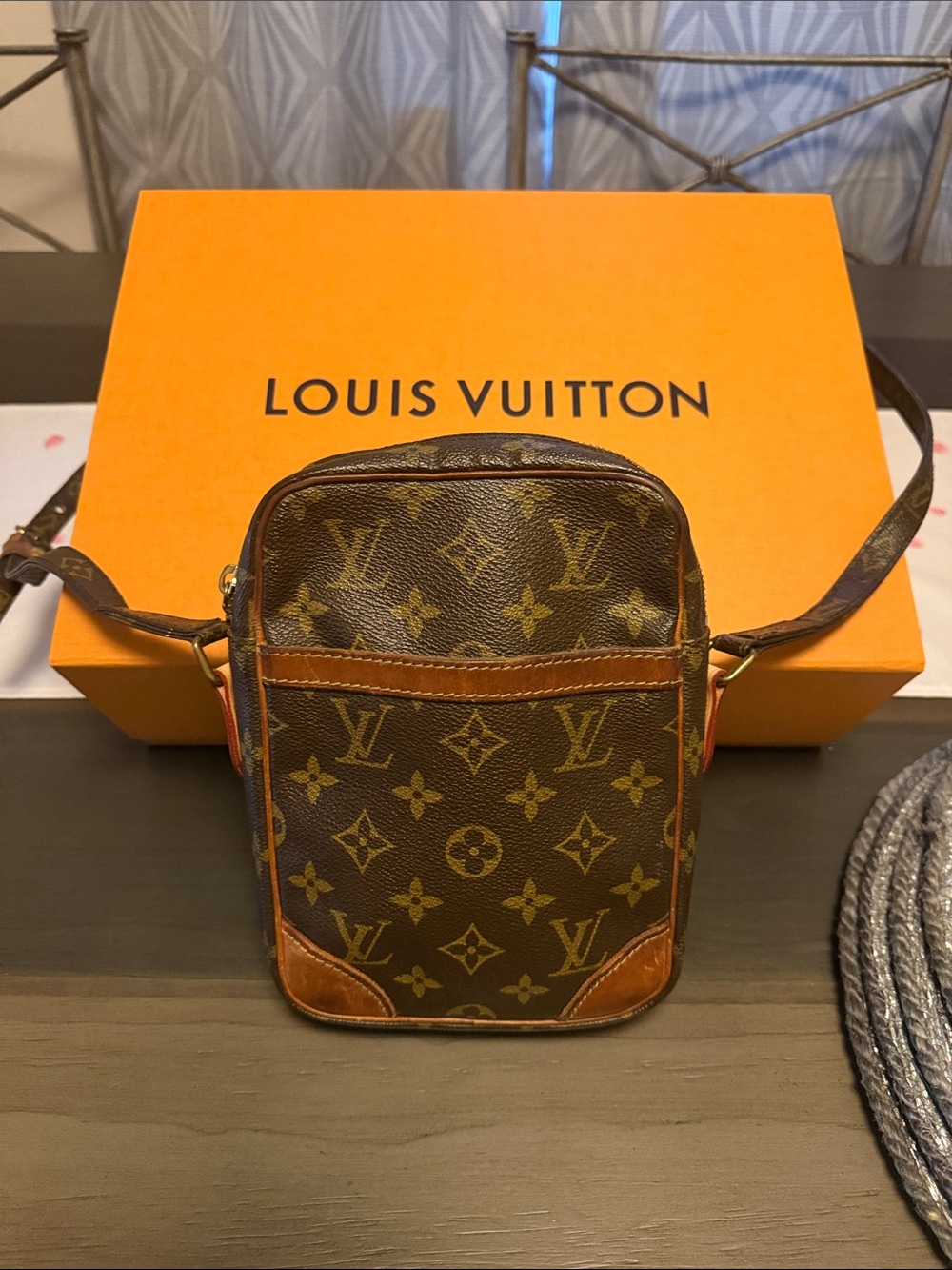 Louis Vuitton Monogram Crossbody Messenger Bag in Brown and Tan